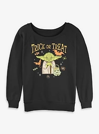 Star Wars Yoda Trick Or Treat Womens Slouchy Sweatshirt