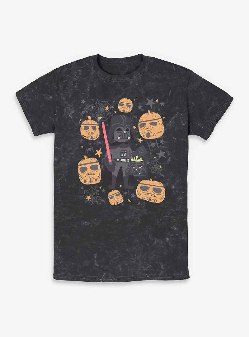Star Wars Darth Vader & Stormptrooper Pumpkins Mineral Wash T-Shirt