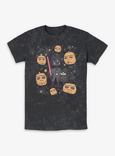 Star Wars Darth Vader & Stormptrooper Pumpkins Mineral Wash T-Shirt