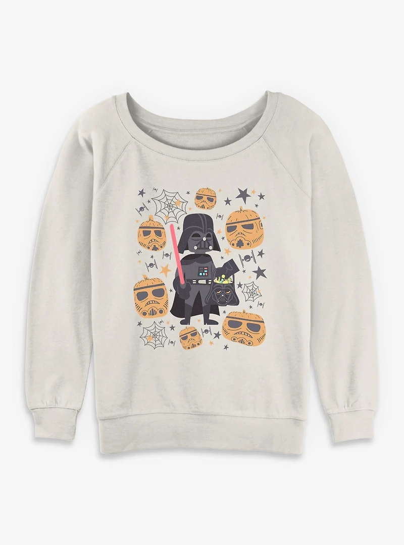 Star Wars Darth Vader & Stormptrooper Pumpkins Womens Slouchy Sweatshirt