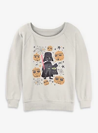 Star Wars Darth Vader & Stormptrooper Pumpkins Womens Slouchy Sweatshirt