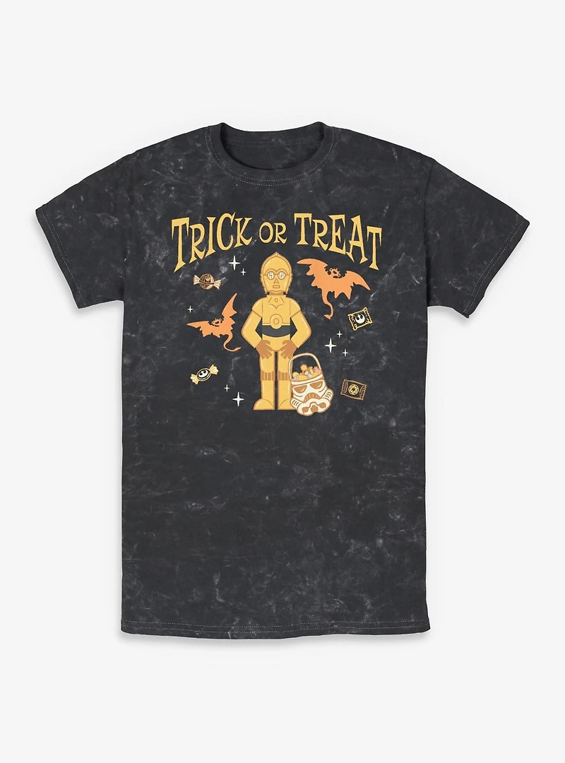 Star Wars C-3PO Trick Or Treat Mineral Wash T-Shirt