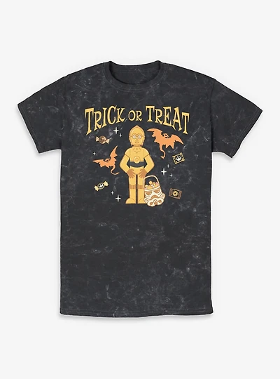 Star Wars C-3PO Trick Or Treat Mineral Wash T-Shirt