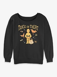 Star Wars C-3PO Trick Or Treat Womens Slouchy Sweatshirt