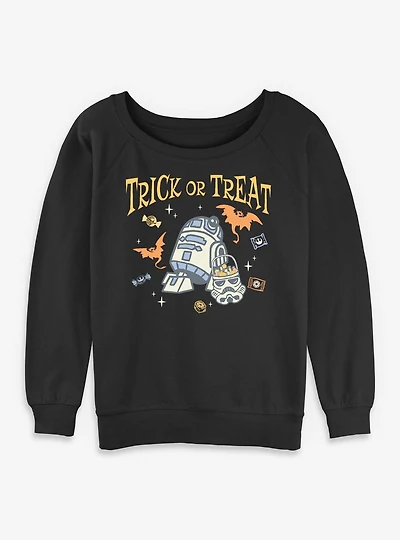 Star Wars R2-D2 Trick or Treat Womens Slouchy Sweatshirt