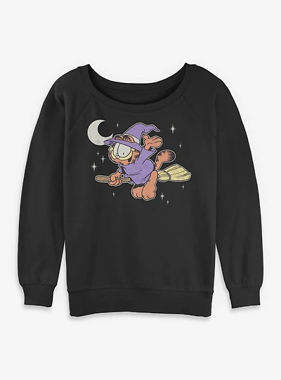Garfield Spooky Witch Womens Slouchy Sweatshirt
