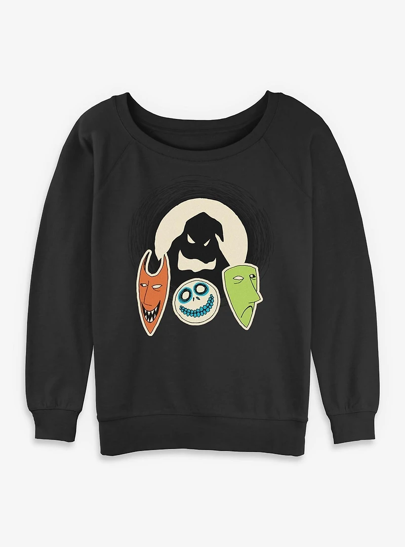 The Nightmare Before Christmas Oogie Boogie And Friends Womens Slouchy Sweatshirt