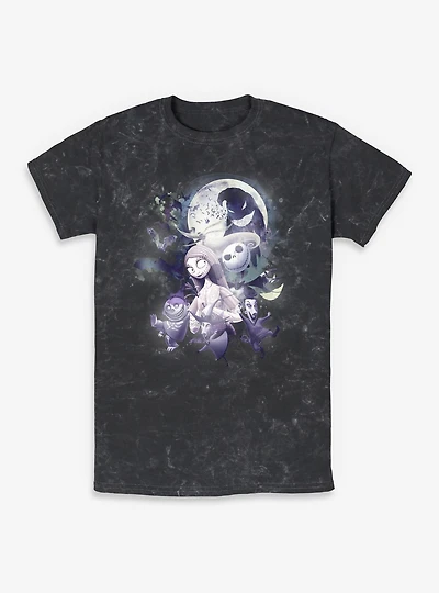 The Nightmare Before Christmas Under Moonlight Group Mineral Wash T-Shirt