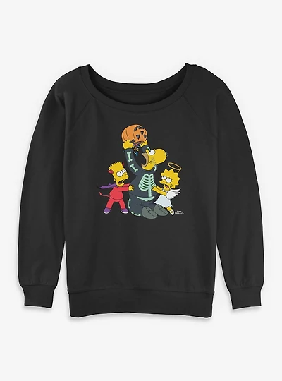 The Simpsons Ready For Halloween Candy Womens Slouchy Sweatshirt