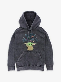 Star Wars The Mandalorian Happy Halloween Grogu Mineral Wash Hoodie
