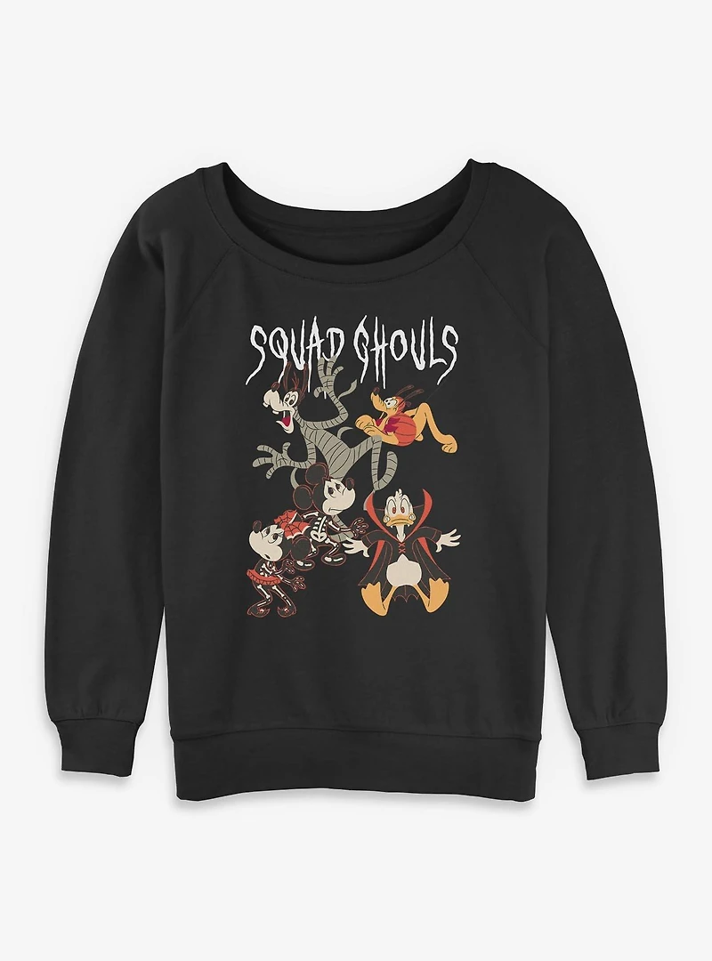Disney Mickey Mouse & Friends Spooky Squad Ghouls Womens Slouchy Sweatshirt
