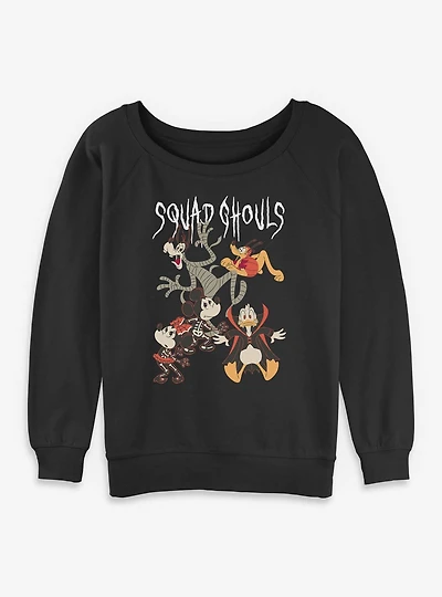 Disney Mickey Mouse & Friends Spooky Squad Ghouls Womens Slouchy Sweatshirt
