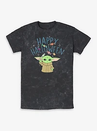 Star Wars The Mandalorian Happy Halloween Grogu Mineral Wash T-Shirt