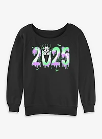 Disney Mickey Mouse Spooky Year 2025 Womens Slouchy Sweatshirt