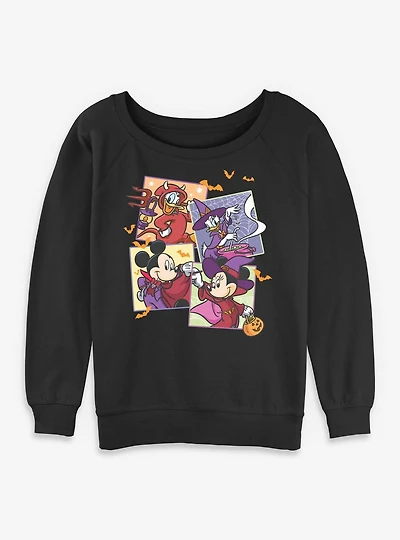 Disney Mickey Mouse & Friends Spooky Pictures Womens Slouchy Sweatshirt