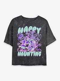 Disney Mickey Mouse & Friends Happy Haunting Mineral Wash Womens Crop T-Shirt