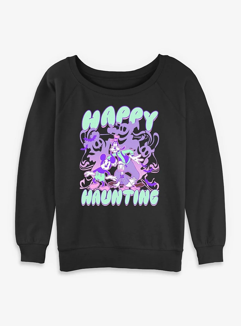 Disney Mickey Mouse & Friends Happy Haunting Womens Slouchy Sweatshirt