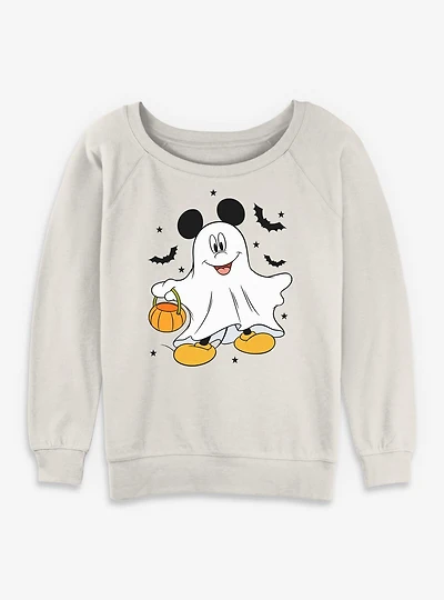 Disney Mickey Mouse Ghost Womens Slouchy Sweatshirt