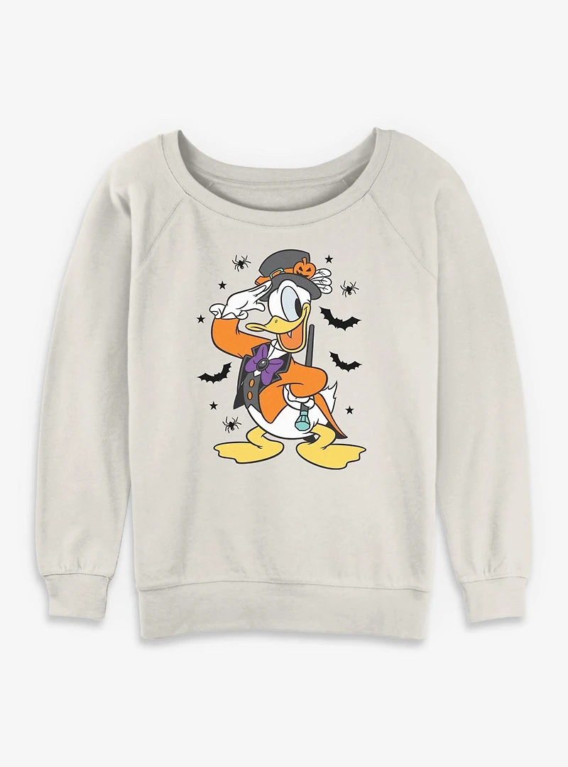 Disney Donald Duck Spooky Vibes Womens Slouchy Sweatshirt