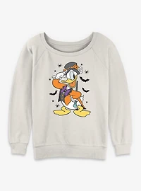 Disney Donald Duck Spooky Vibes Womens Slouchy Sweatshirt