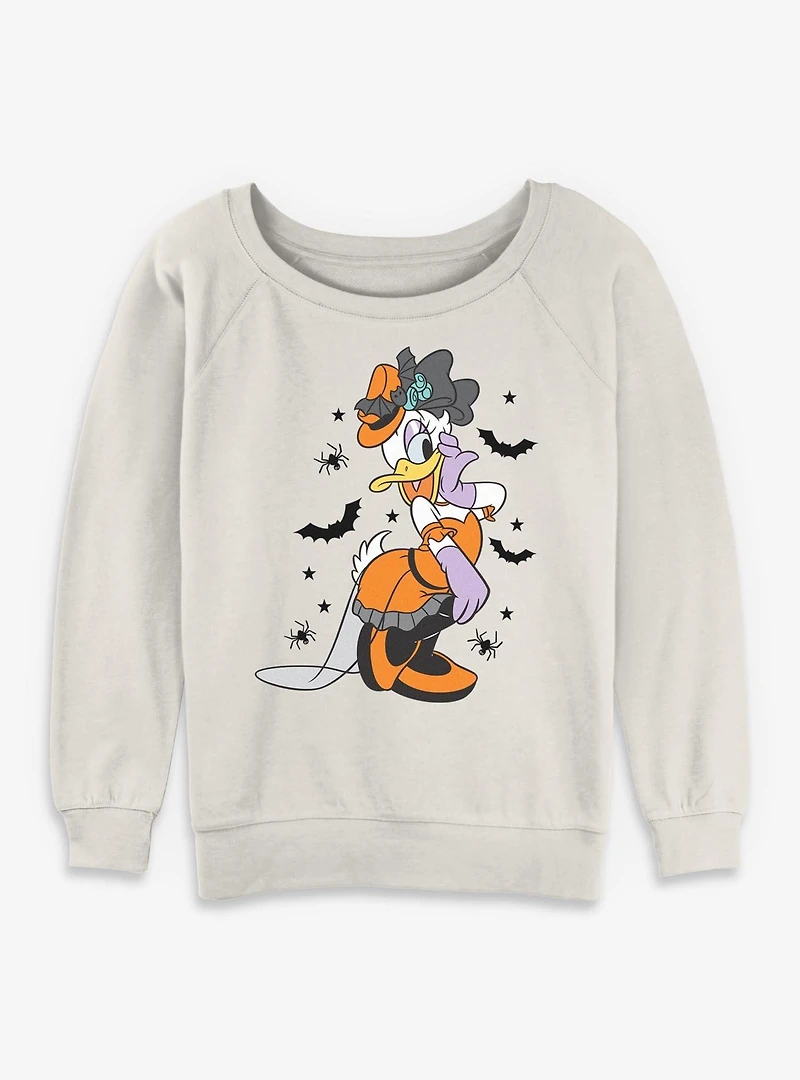 Disney Daisy Duck Spooky Vibes Womens Slouchy Sweatshirt