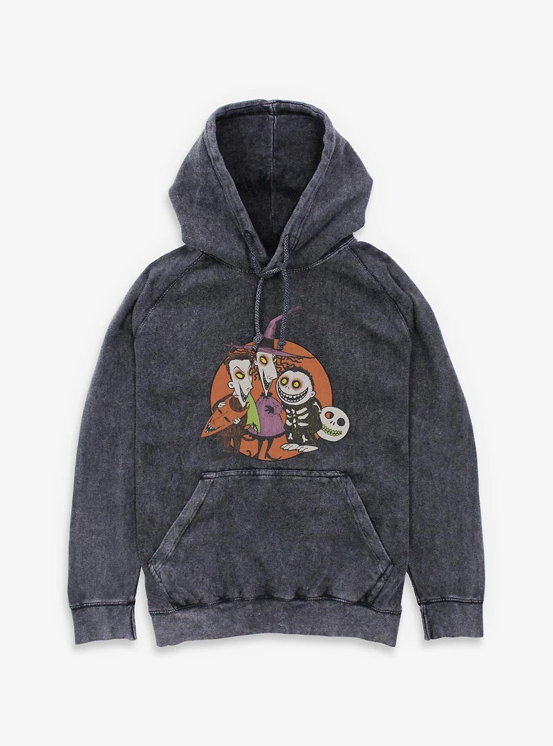 The Nightmare Before ChristmasTroublemakers Trio Lock Shock Barrel Mineral Wash Hoodie