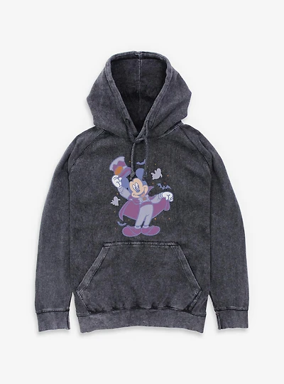 Disney Mickey Mouse Haunted Host Mineral Wash Hoodie