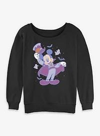 Disney Mickey Mouse Haunted Host Womens Slouchy Sweatshirt