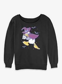 Disney Donald Duck Haunted Womens Slouchy Sweatshirt