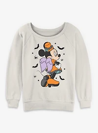 Disney Minnie Mouse Spooky Vibes Womens Slouchy Sweatshirt