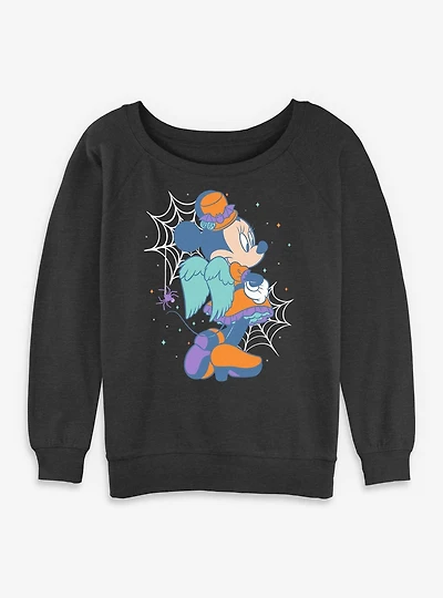 Disney Minnie Mouse Haunted Vibes Womens Slouchy Sweatshirt