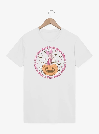 Disney Winnie The Pooh Piglet Very Hard To Be Brave Spooky T-Shirt