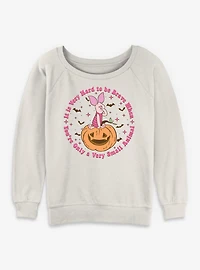 Disney Winnie The Pooh Piglet Very Hard To Be Brave Spooky Womens Slouchy Sweatshirt