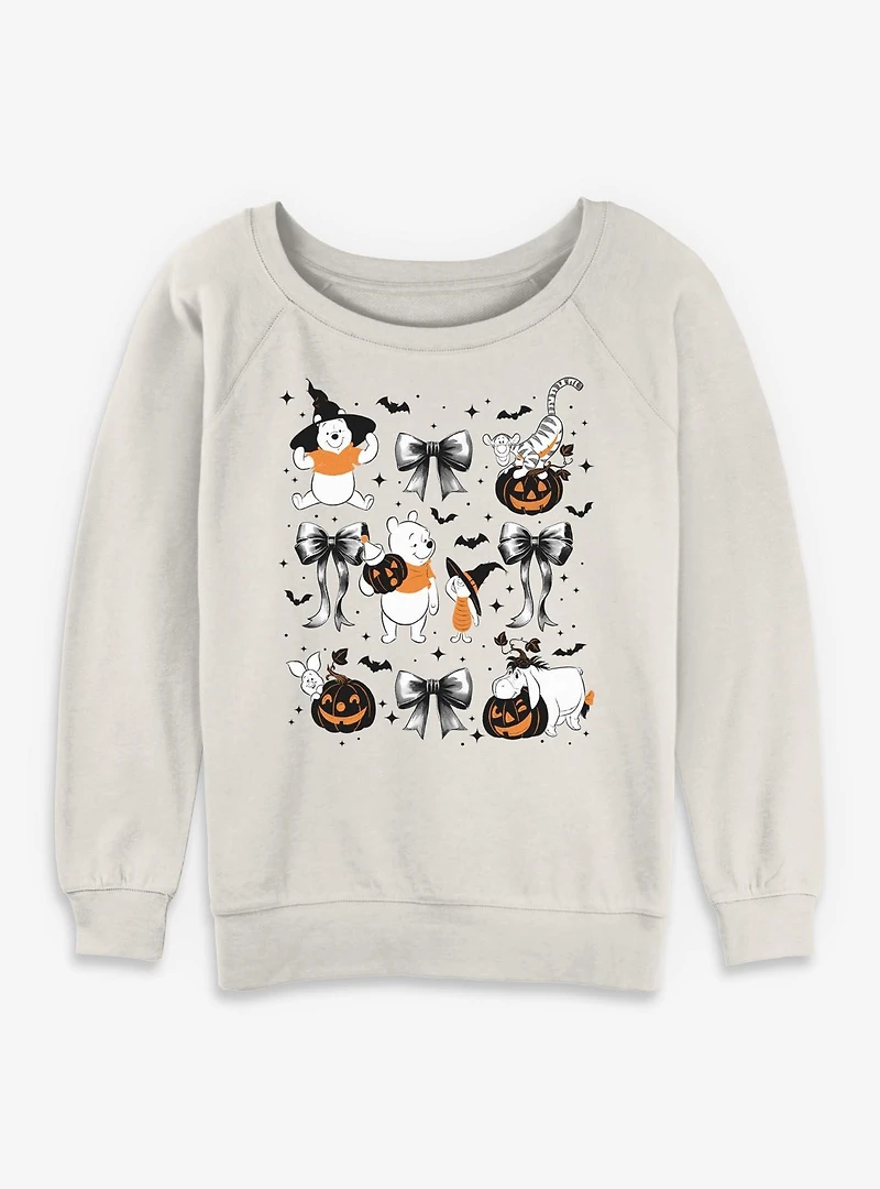 Disney Winnie The Pooh Spooky Bows & Bats Womens Slouchy Sweatshirt