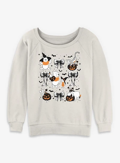 Disney Winnie The Pooh Spooky Bows & Bats Womens Slouchy Sweatshirt