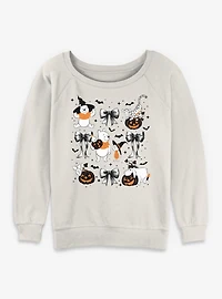 Disney Winnie The Pooh Spooky Bows & Bats Womens Slouchy Sweatshirt