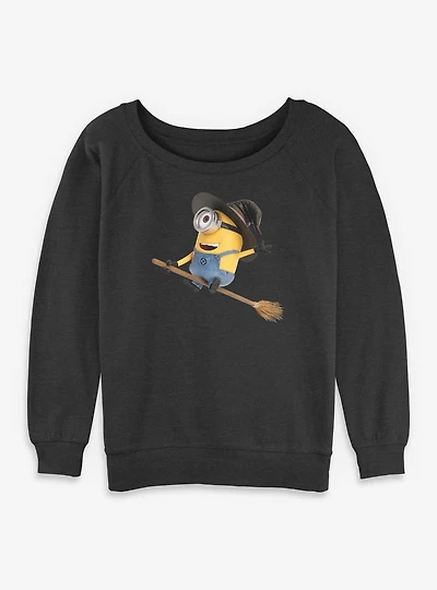 Minions Minion Stuart Witch Womens Slouchy Sweatshirt