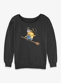 Minions Minion Stuart Witch Womens Slouchy Sweatshirt
