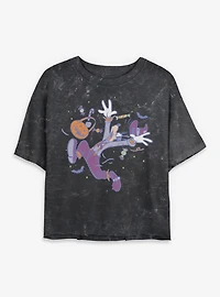 Disney Goofy Haunted Mineral Wash Womens Crop T-Shirt