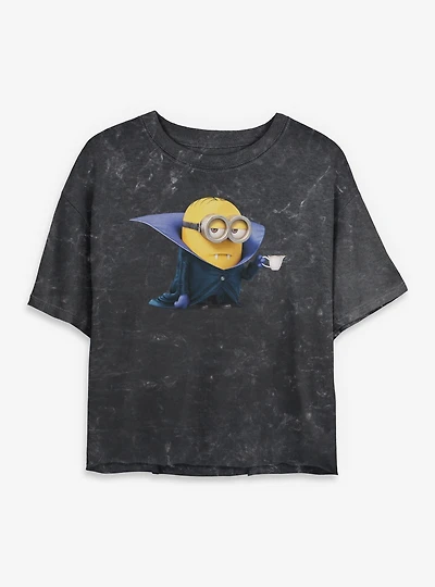 Minions Minion Dave  Vamp Mineral Wash Womens Crop T-Shirt