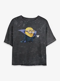 Minions Minion Dave  Vamp Mineral Wash Womens Crop T-Shirt