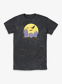 Minions Spooky Tombstone Cemetery Mineral Wash T-Shirt