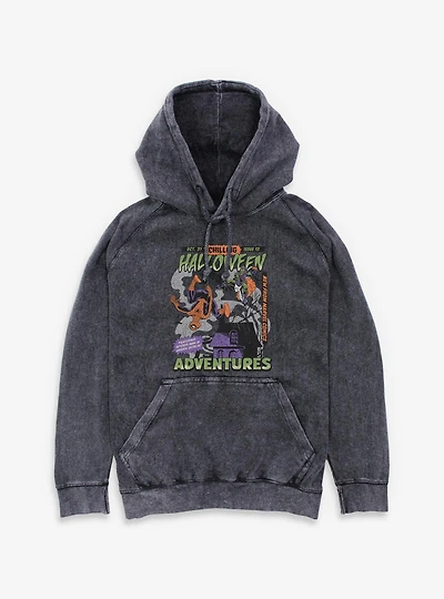 Marvel Spider-Man Chilling Halloween Adventures Comic Style Cover Mineral Wash Hoodie