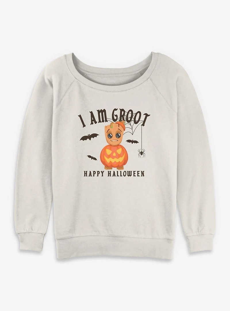 Marvel Guardians of the Galaxy I Am Groot Happy Halloween Womens Slouchy Sweatshirt