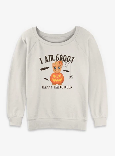 Marvel Guardians of the Galaxy I Am Groot Happy Halloween Womens Slouchy Sweatshirt
