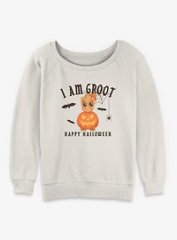 Marvel Guardians of the Galaxy I Am Groot Happy Halloween Womens Slouchy Sweatshirt