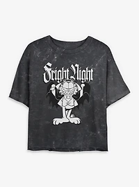 Garfield Fright Night Vampire  Mineral Wash Womens Crop T-Shirt