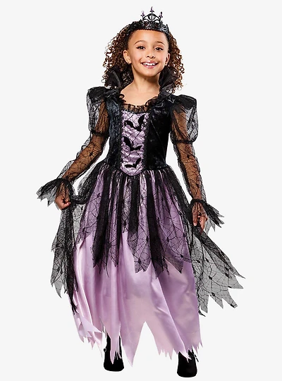 Purple & Black Gothic Queen Youth Costume