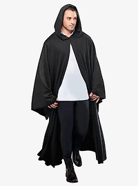 Black Full Length Hooded Renaissance Cloak
