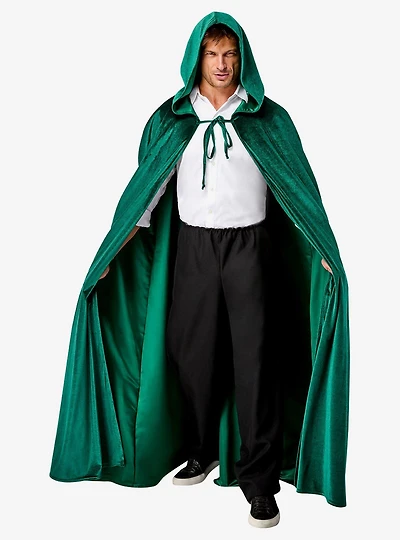Green Full Length Hooded Renaissance Cloak
